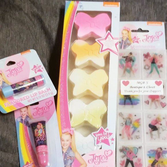Jo Jo Siwa Pack Nickelodeon Bath Fizz, stickers, lip gloss - Picture 1 of 5
